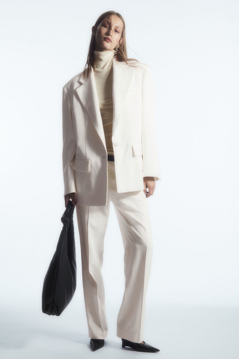 Dámské Blejzr COS Oversized Crepe Bílé | YETZ-67253