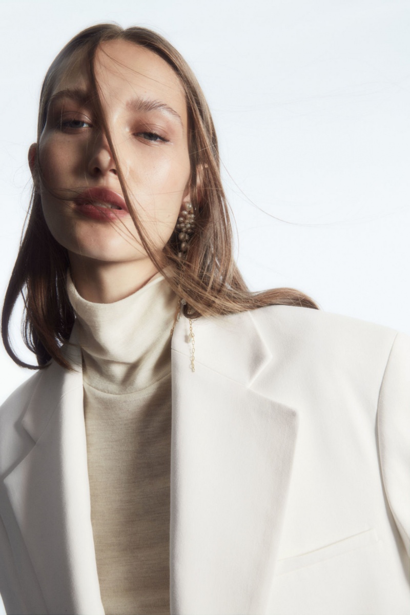 Dámské Blejzr COS Oversized Crepe Bílé | YETZ-67253