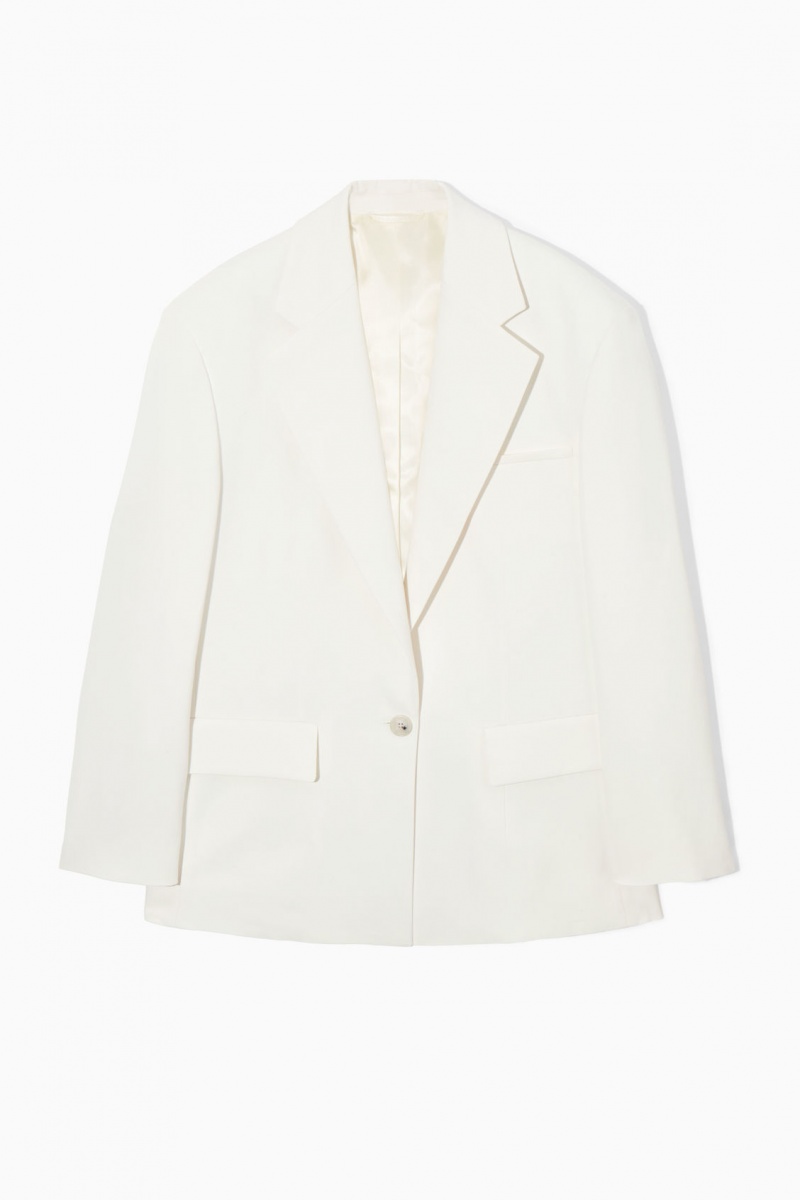 Dámské Blejzr COS Oversized Crepe Bílé | YETZ-67253