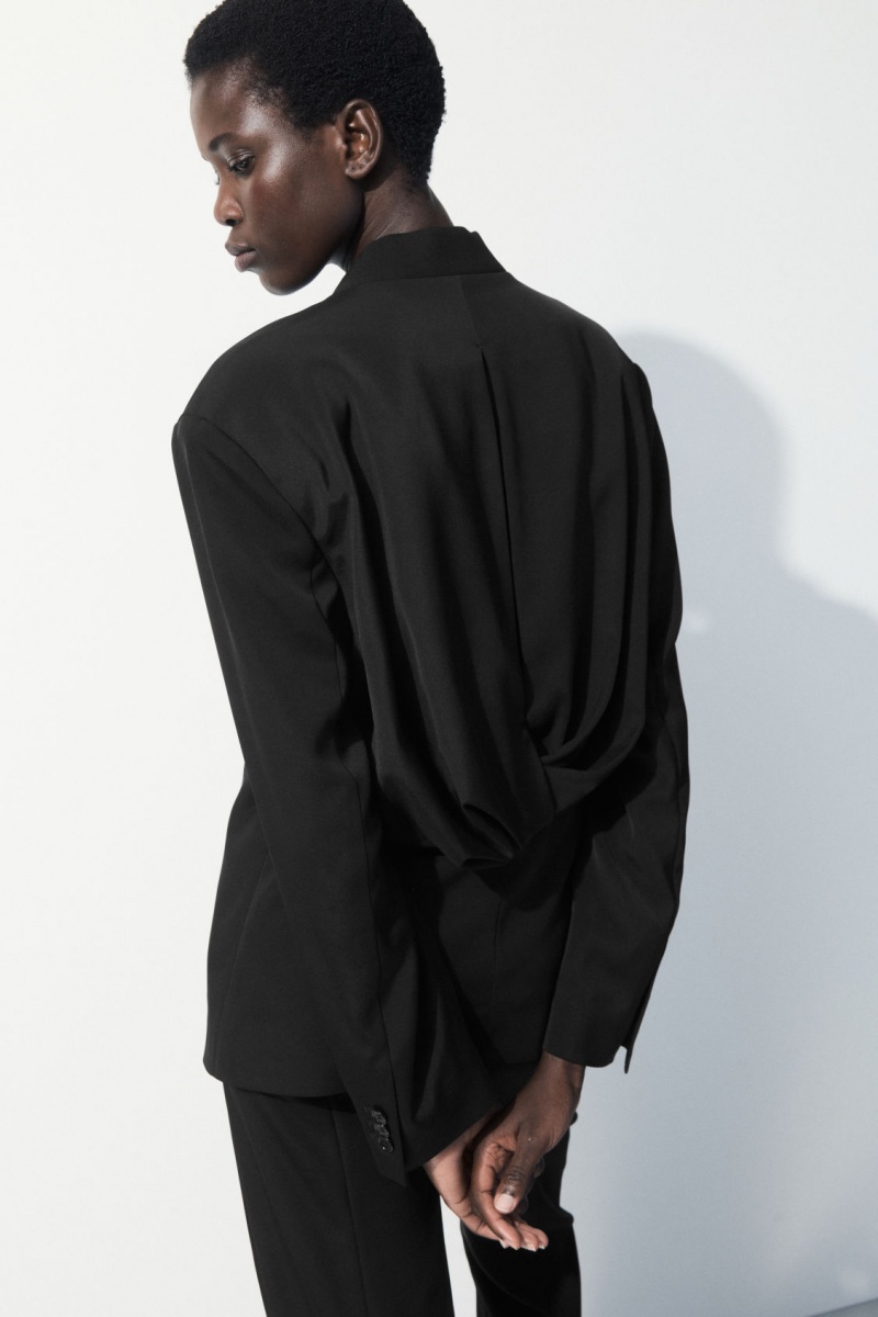 Dámské Blejzr COS The Draped-Pasem Černé | AKIV-45027