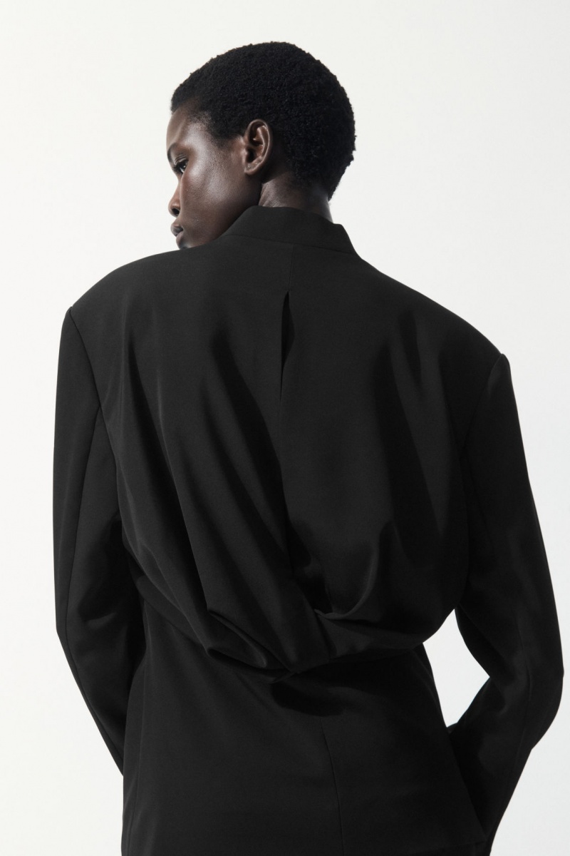 Dámské Blejzr COS The Draped-Pasem Černé | AKIV-45027
