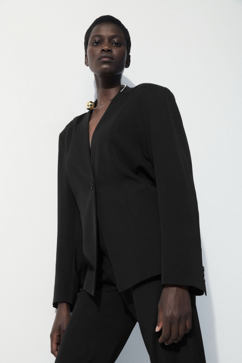 Dámské Blejzr COS The Draped-Pasem Černé | AKIV-45027