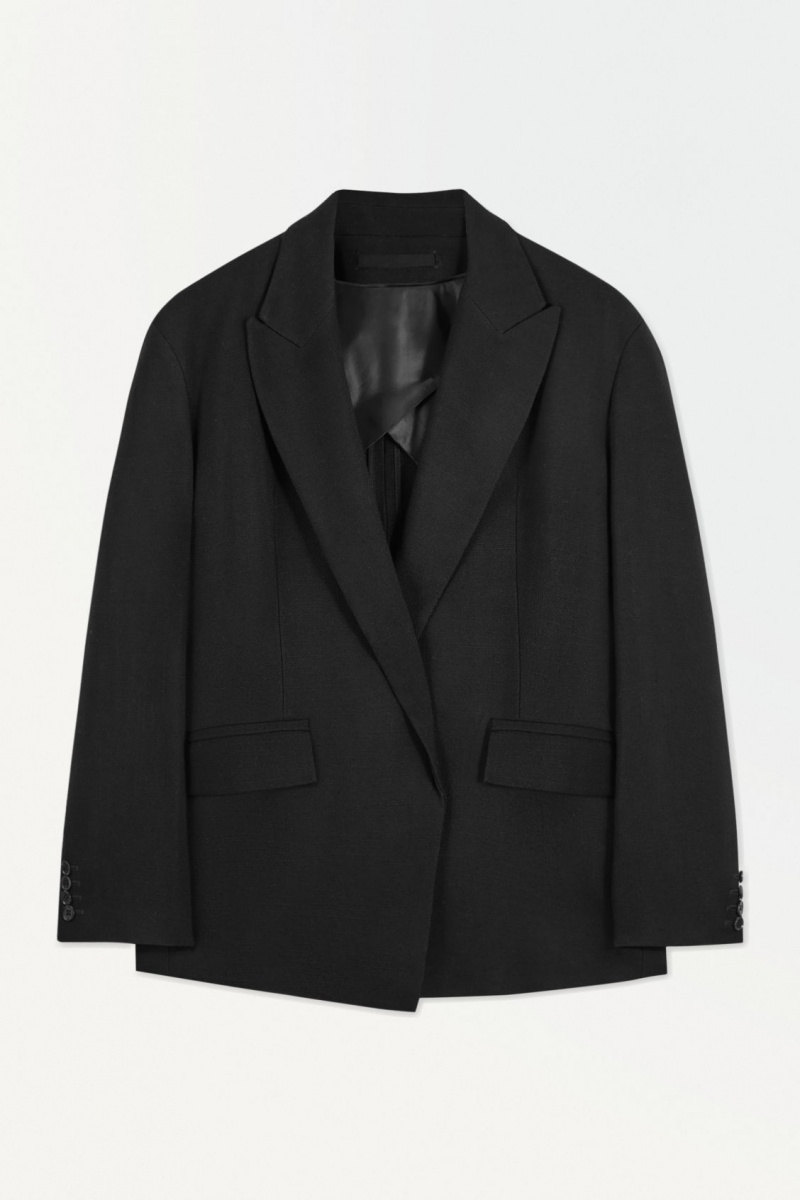 Dámské Blejzr COS The Peak-Lapel Černé | QUKN-60971