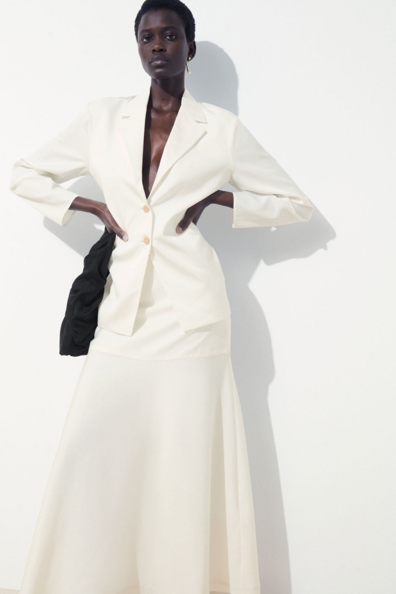 Dámské Blejzr COS The Waisted Silk Bílé | NEOQ-29658