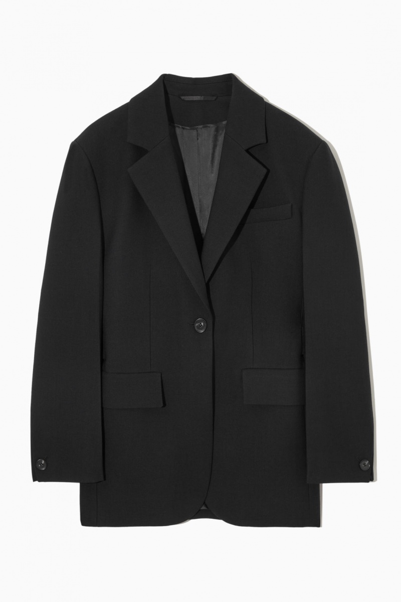 Dámské Blejzr COS Waisted Vlna-Blend Černé | EABM-85612