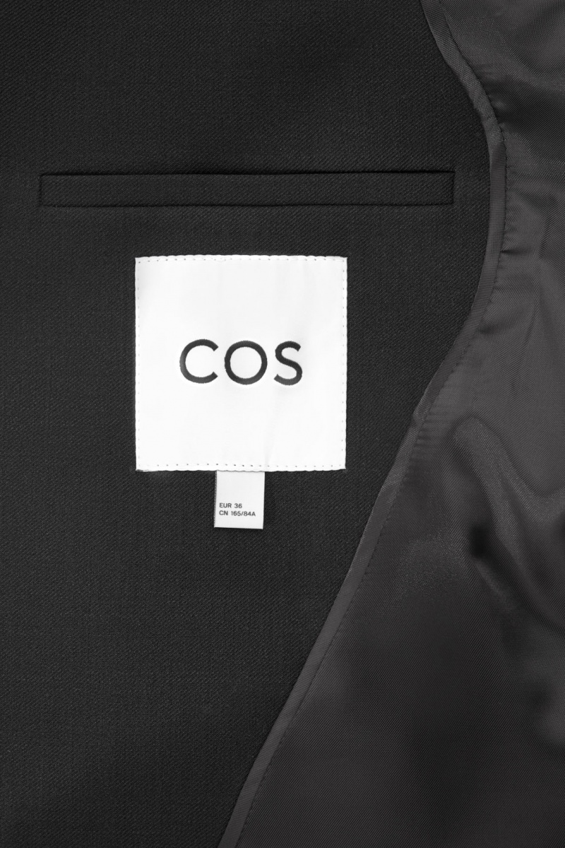 Dámské Blejzr COS Waisted Vlna-Blend Černé | EABM-85612