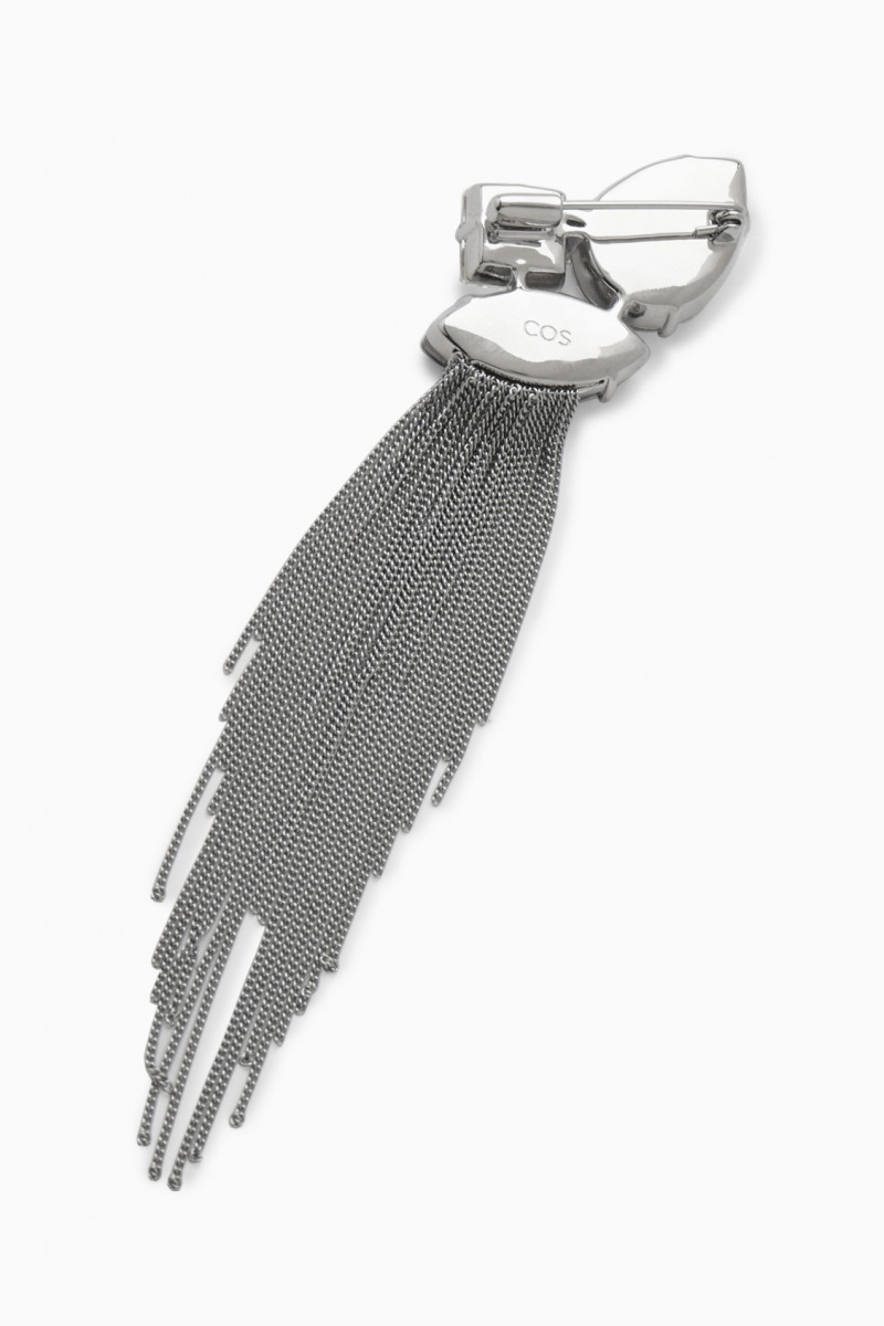 Dámské Brože COS Embellished Chainmail Stříbrné | LGRK-14037