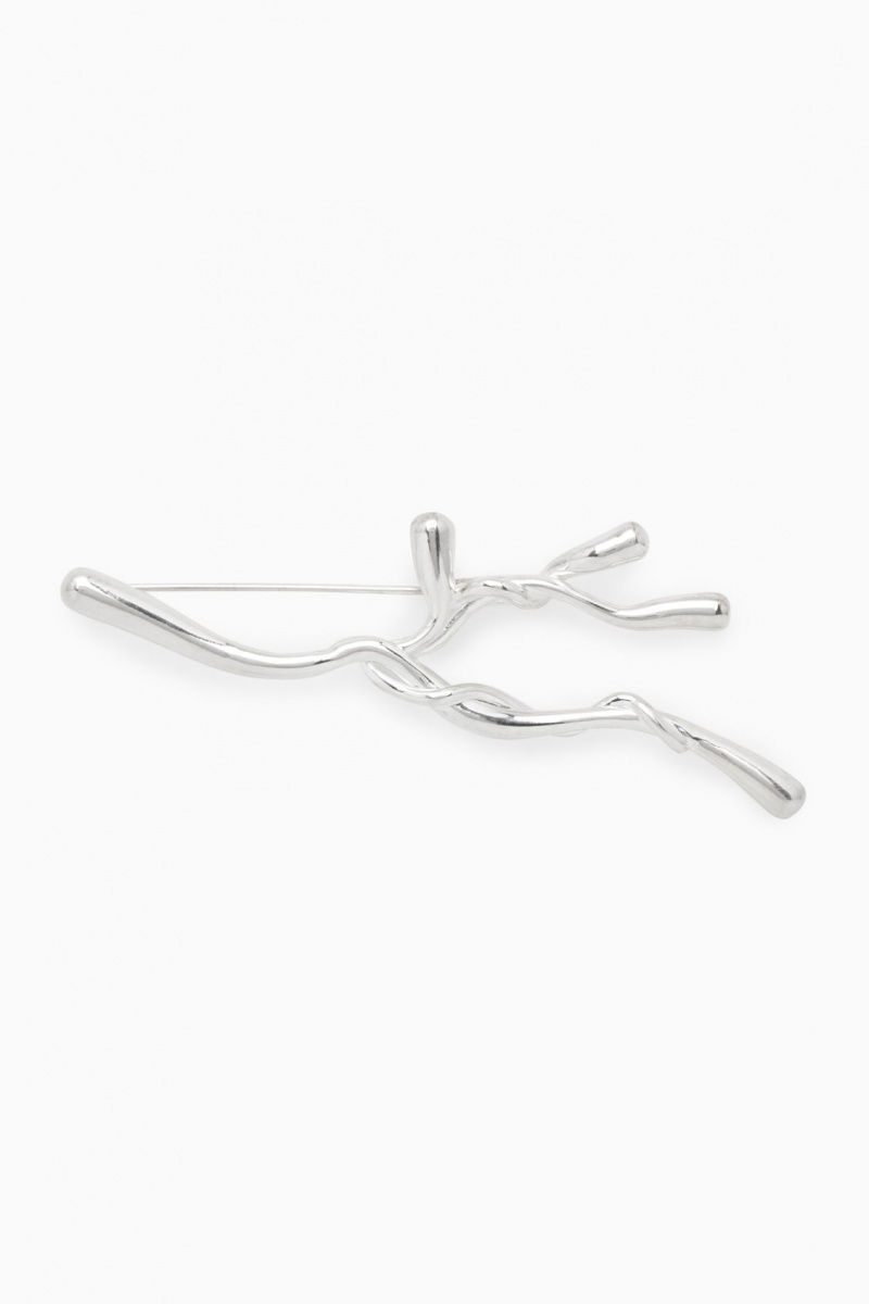 Dámské Brože COS Organic-Shaped Stříbrné | OEHK-50194