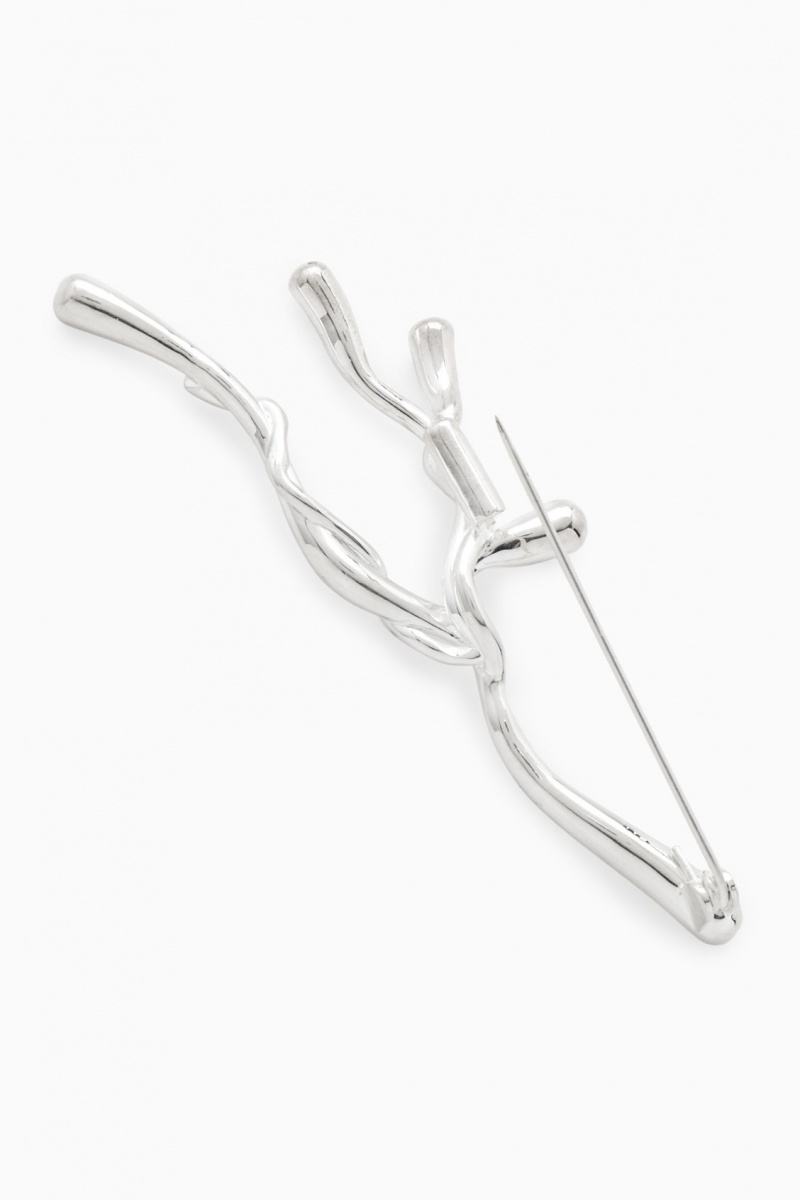 Dámské Brože COS Organic-Shaped Stříbrné | OEHK-50194