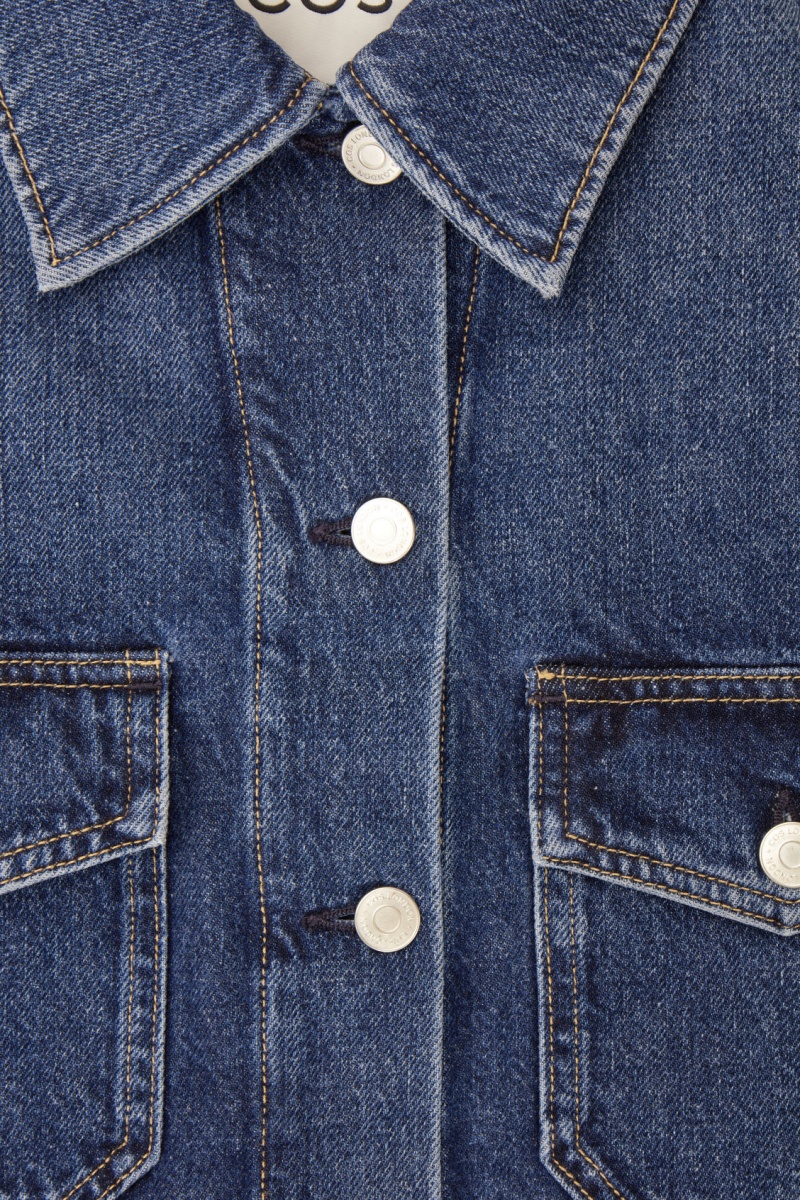 Dámské Bundy COS Cropped Denim Blankyt | RGAK-16479