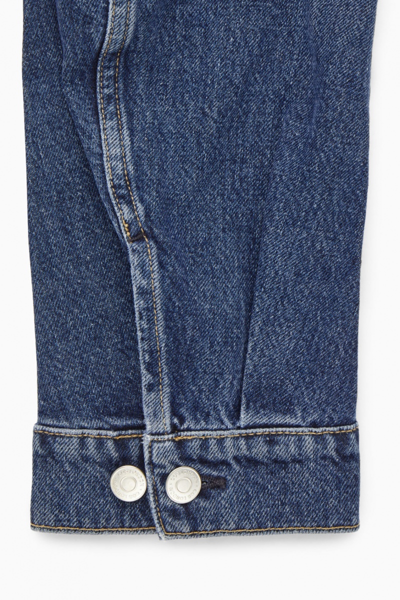 Dámské Bundy COS Cropped Denim Blankyt | RGAK-16479