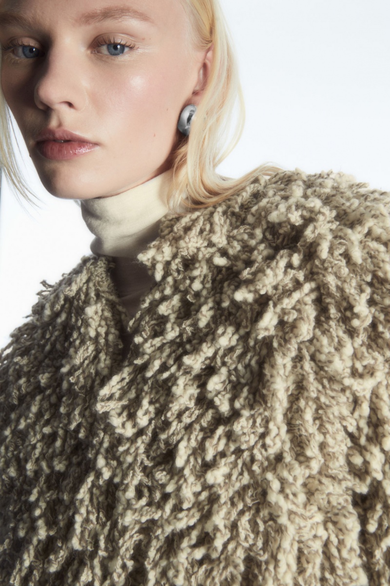 Dámské Bundy COS Loop-Knit Vlna Béžový Bílé | ROTK-51893
