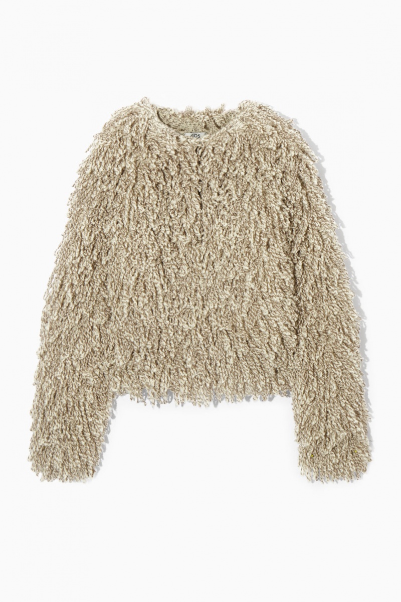 Dámské Bundy COS Loop-Knit Vlna Béžový Bílé | ROTK-51893