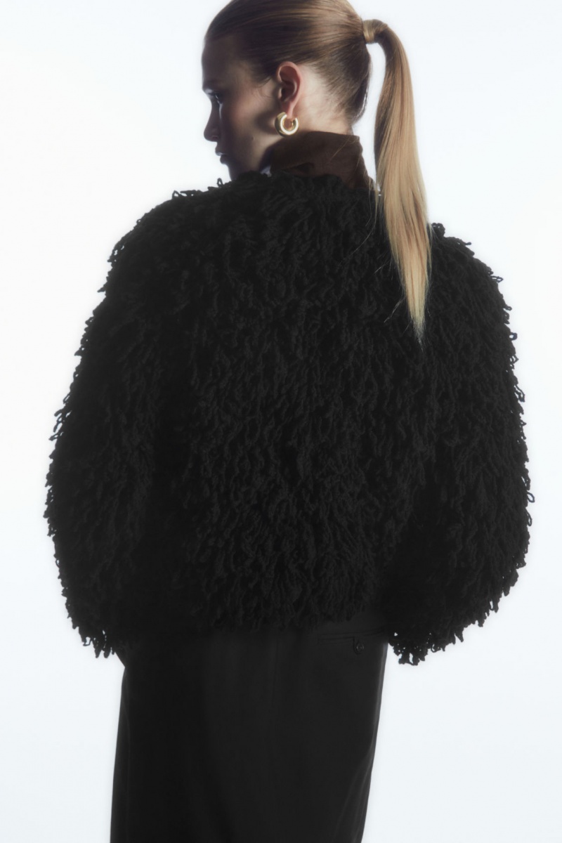 Dámské Bundy COS Loop-Knit Vlna Černé | WRHE-08513