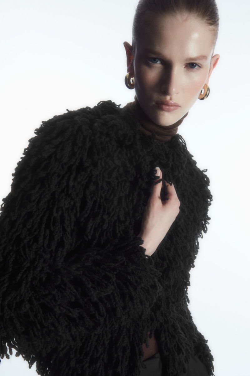 Dámské Bundy COS Loop-Knit Vlna Černé | WRHE-08513