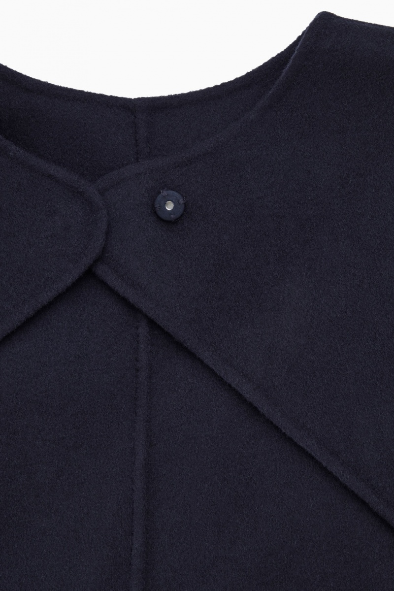 Dámské Bundy COS Open-Back Vlna Bolero Tmavě Blankyt | GSWA-07534
