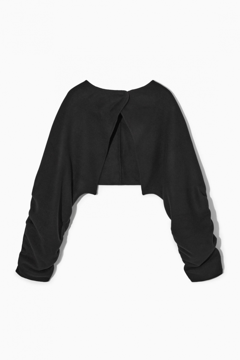 Dámské Bundy COS Open-Back Vlna Bolero Černé | PLTQ-50423