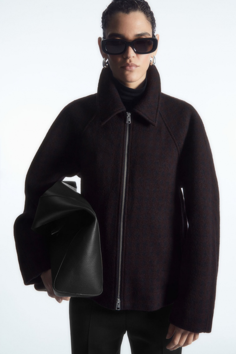 Dámské Bundy COS Oversized Boiled-Vlna Tmavě Blankyt | JXLW-83721