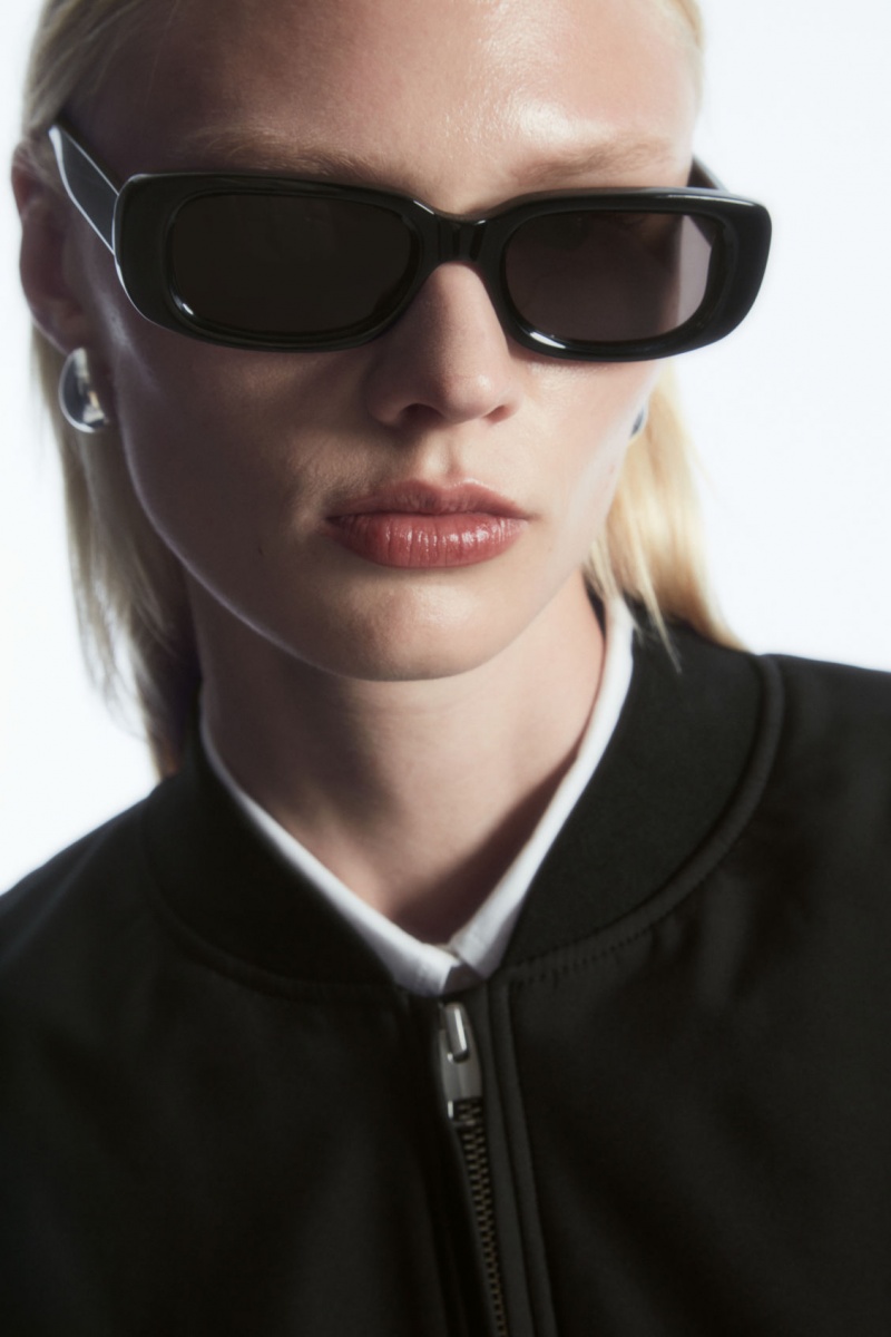 Dámské Bundy COS Oversized Cropped Bomber Černé | PRBE-12567