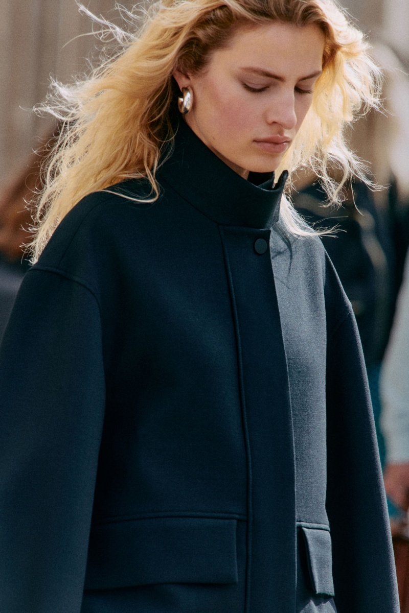 Dámské Bundy COS Oversized Funnel-Neck Vlna Bomber Černé | NWMG-24956