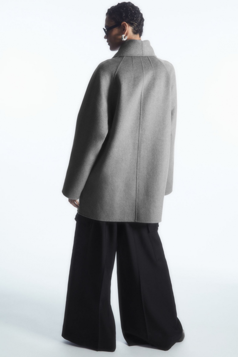 Dámské Bundy COS Oversized Shawl-Collar Vlna Šedé | UACB-51946