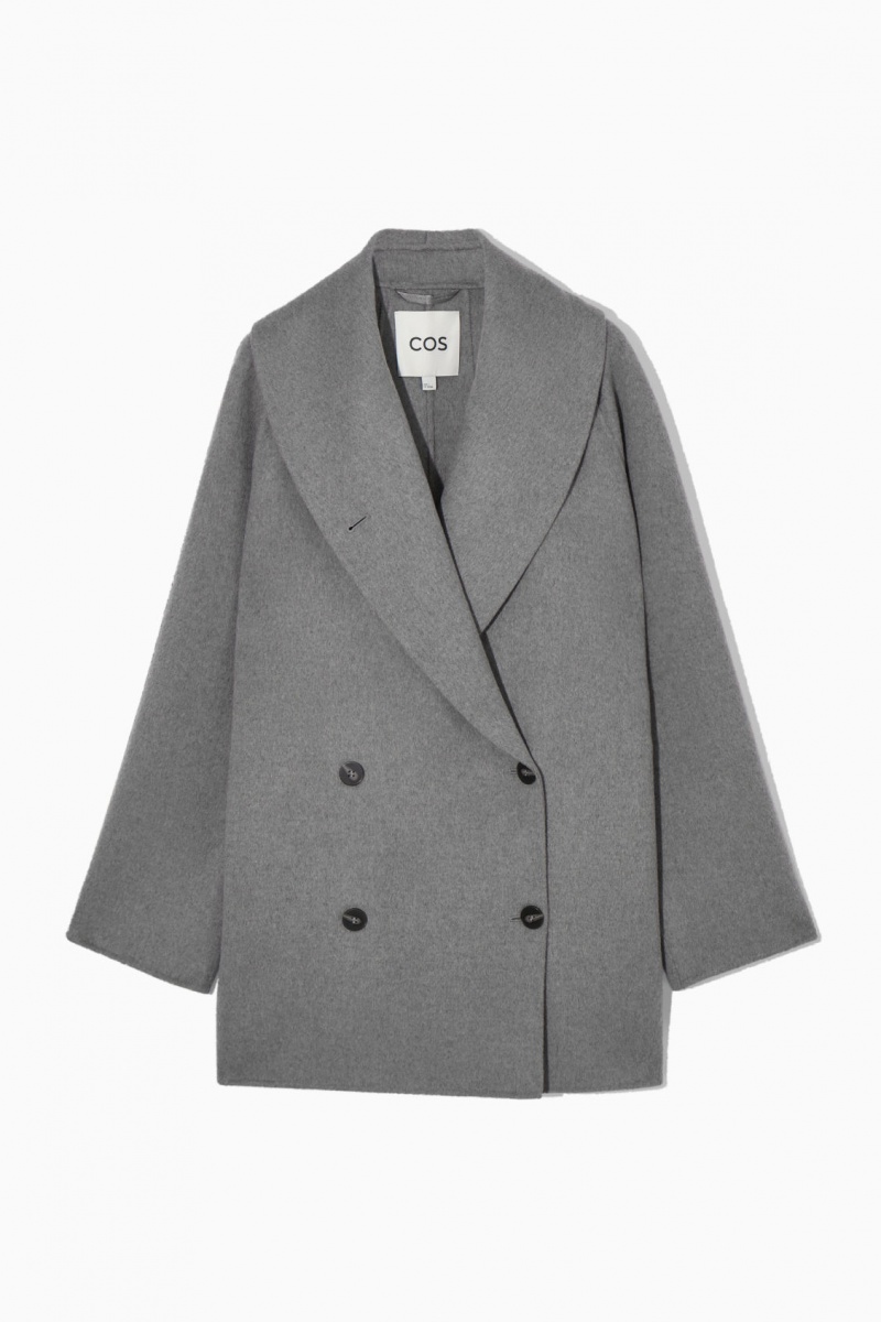 Dámské Bundy COS Oversized Shawl-Collar Vlna Šedé | UACB-51946