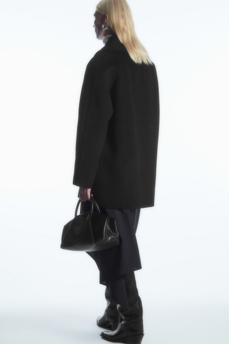 Dámské Bundy COS Oversized Shawl-Collar Vlna Černé | XTAB-45762