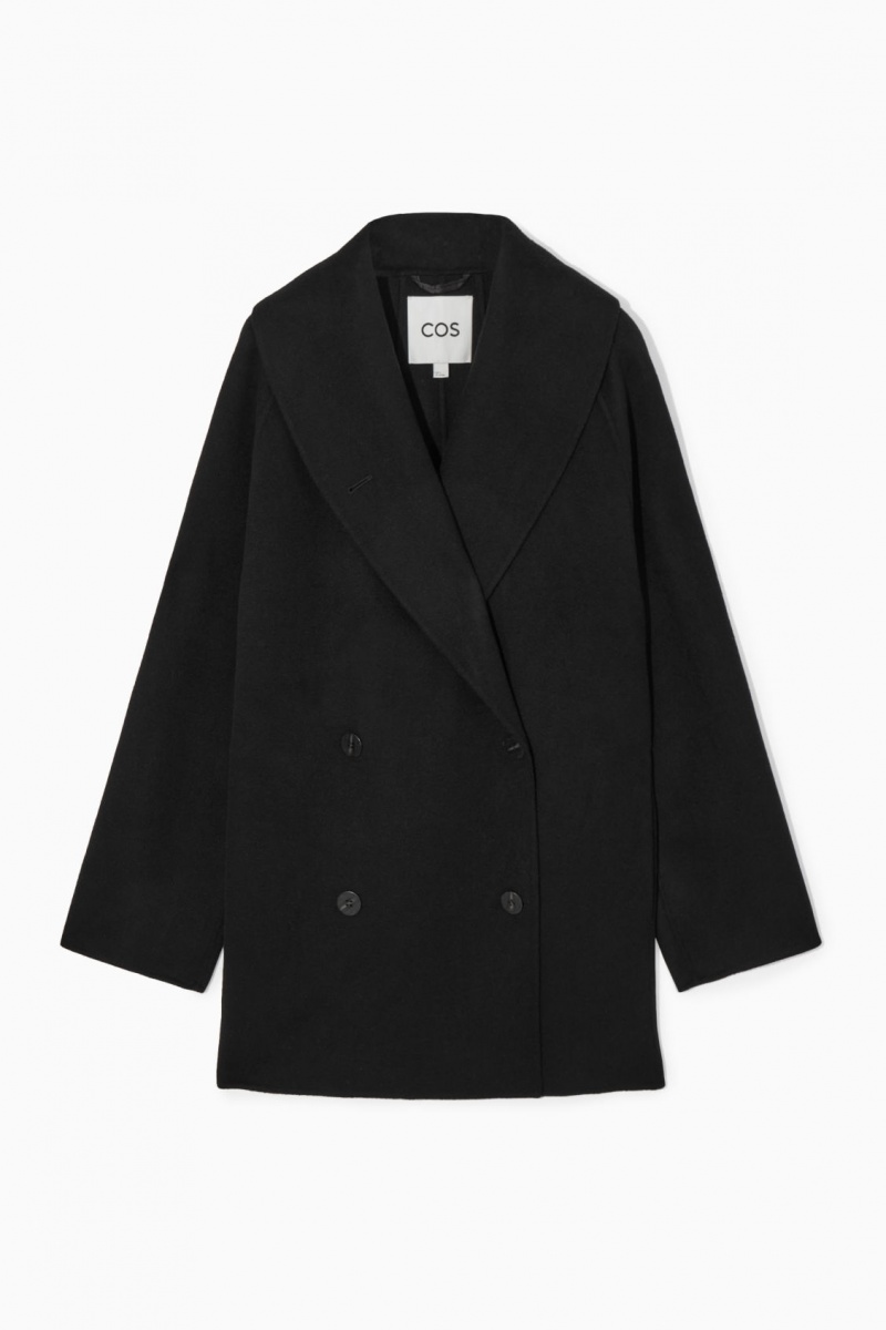 Dámské Bundy COS Oversized Shawl-Collar Vlna Černé | XTAB-45762