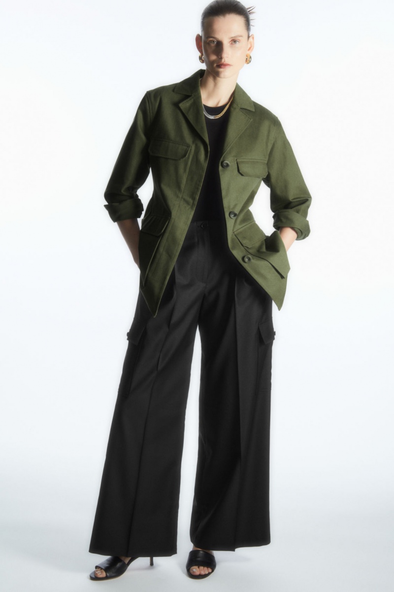 Dámské Bundy COS Twill Utility Hnědožlutý Zelene | BDPU-93580