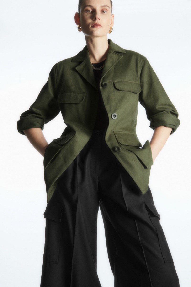 Dámské Bundy COS Twill Utility Hnědožlutý Zelene | BDPU-93580
