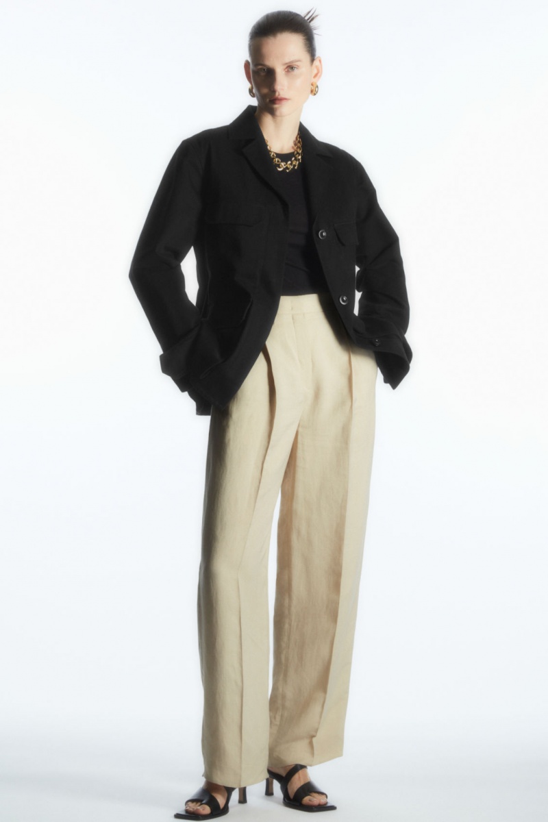 Dámské Bundy COS Twill Utility Černé | GEAT-65840