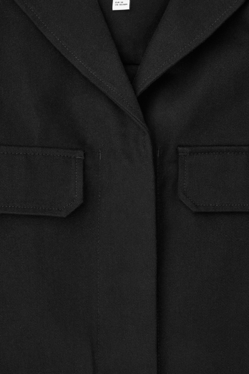 Dámské Bundy COS Twill Utility Černé | GEAT-65840
