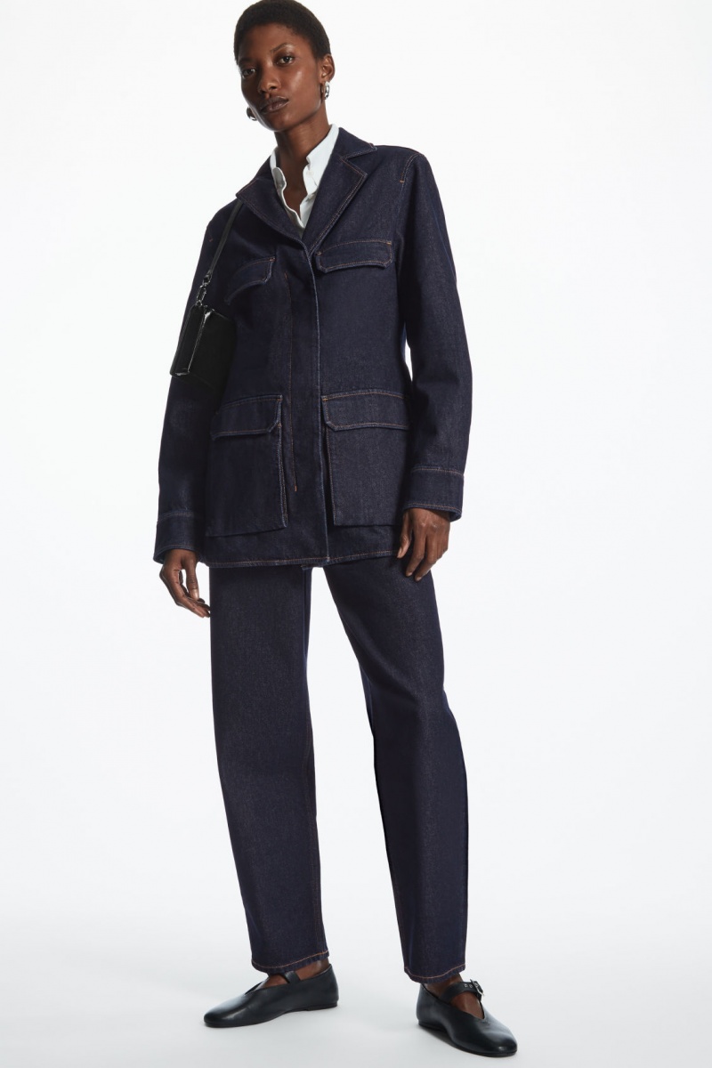 Dámské Bundy COS Utility-Style Denim Indigo | APJH-01872