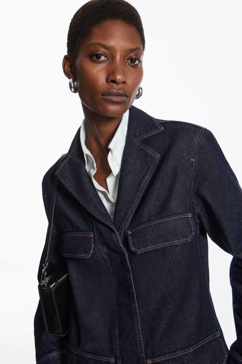 Dámské Bundy COS Utility-Style Denim Indigo | APJH-01872