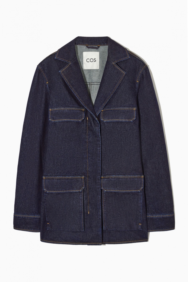 Dámské Bundy COS Utility-Style Denim Indigo | APJH-01872