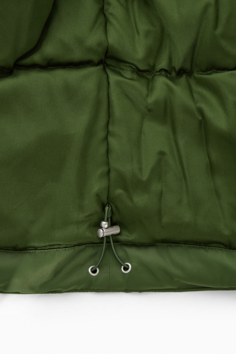 Dámské Bundy COS Žebrovaný-Collar Puffer Tmavě Zelene | TQNI-72805
