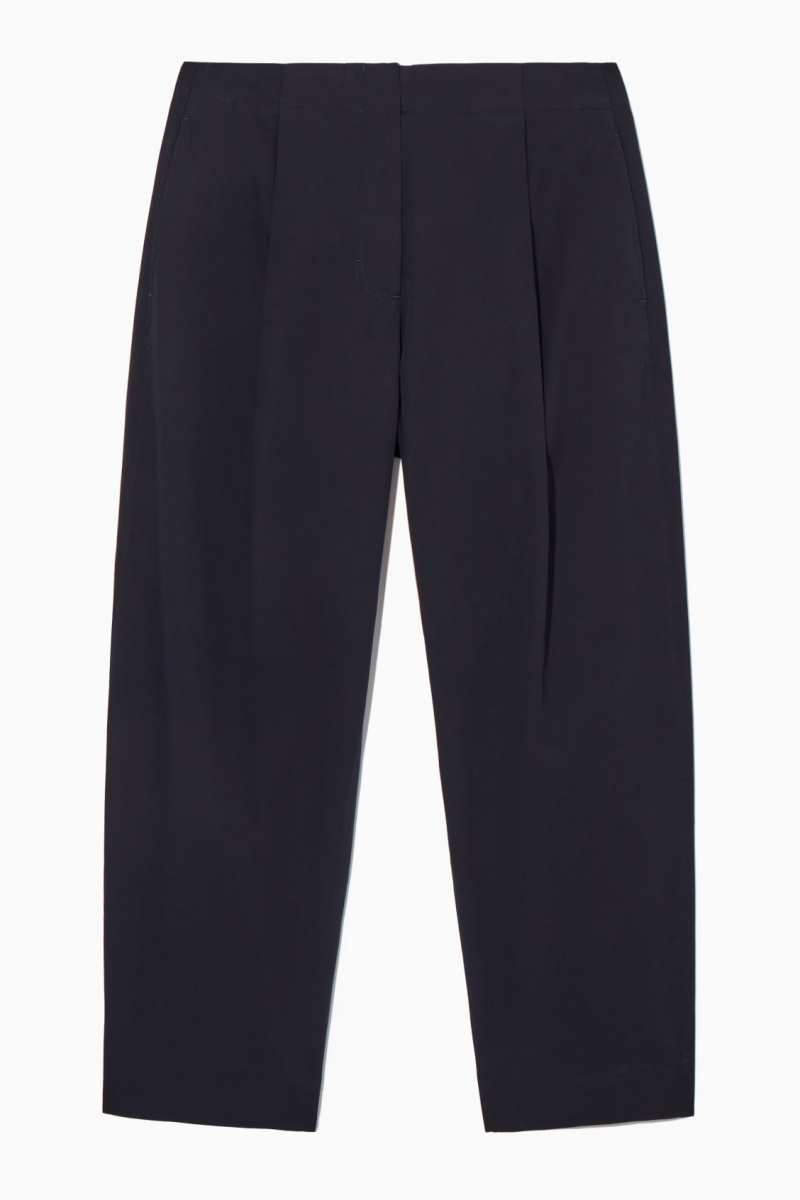 Dámské Chino Kalhoty COS Plisovaný Barrel-Leg Twill Tmavě Blankyt | YBRA-83716