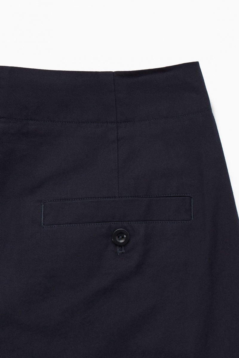 Dámské Chino Kalhoty COS Plisovaný Barrel-Leg Twill Tmavě Blankyt | YBRA-83716