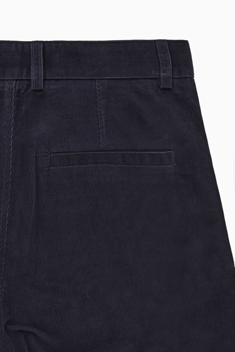 Dámské Chino Kalhoty COS Rovný-Leg Corduroy Tmavě Blankyt | BMIV-25467