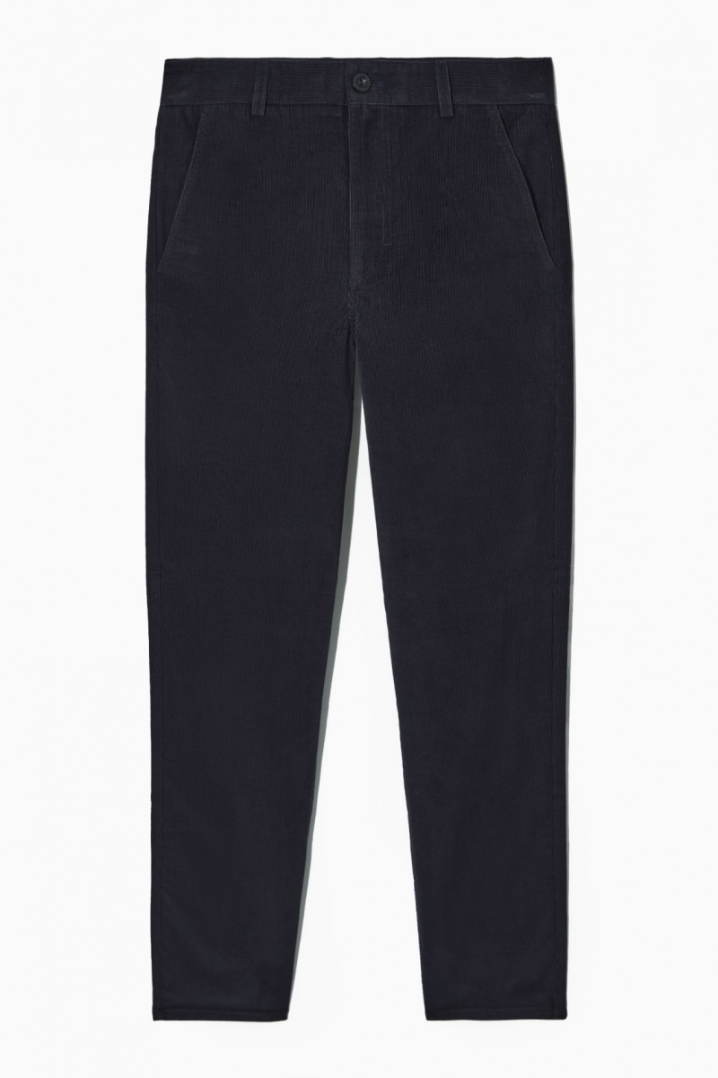 Dámské Chino Kalhoty COS Rovný-Leg Corduroy Tmavě Blankyt | BMIV-25467
