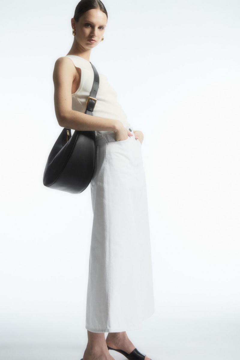 Dámské Crossbody Kabelka COS Crescent Læder Černé | ZIFD-89126