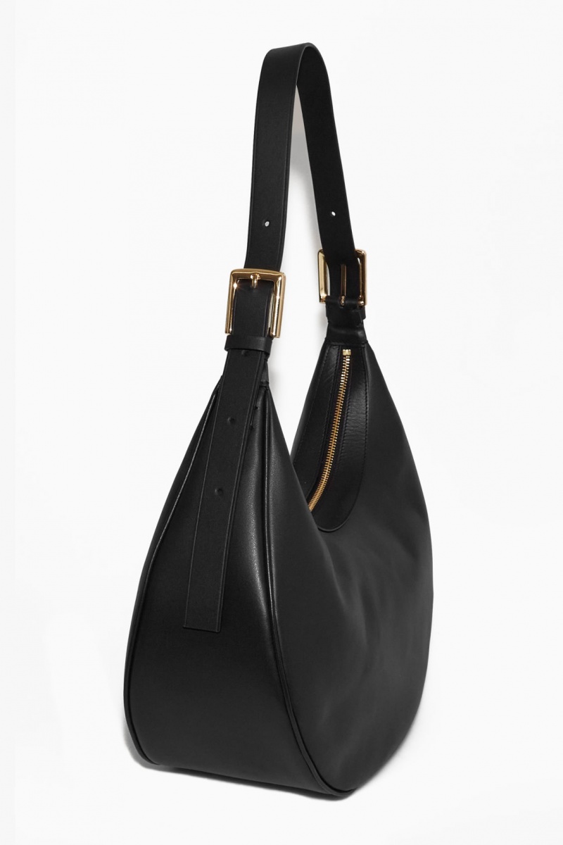 Dámské Crossbody Kabelka COS Crescent Læder Černé | ZIFD-89126