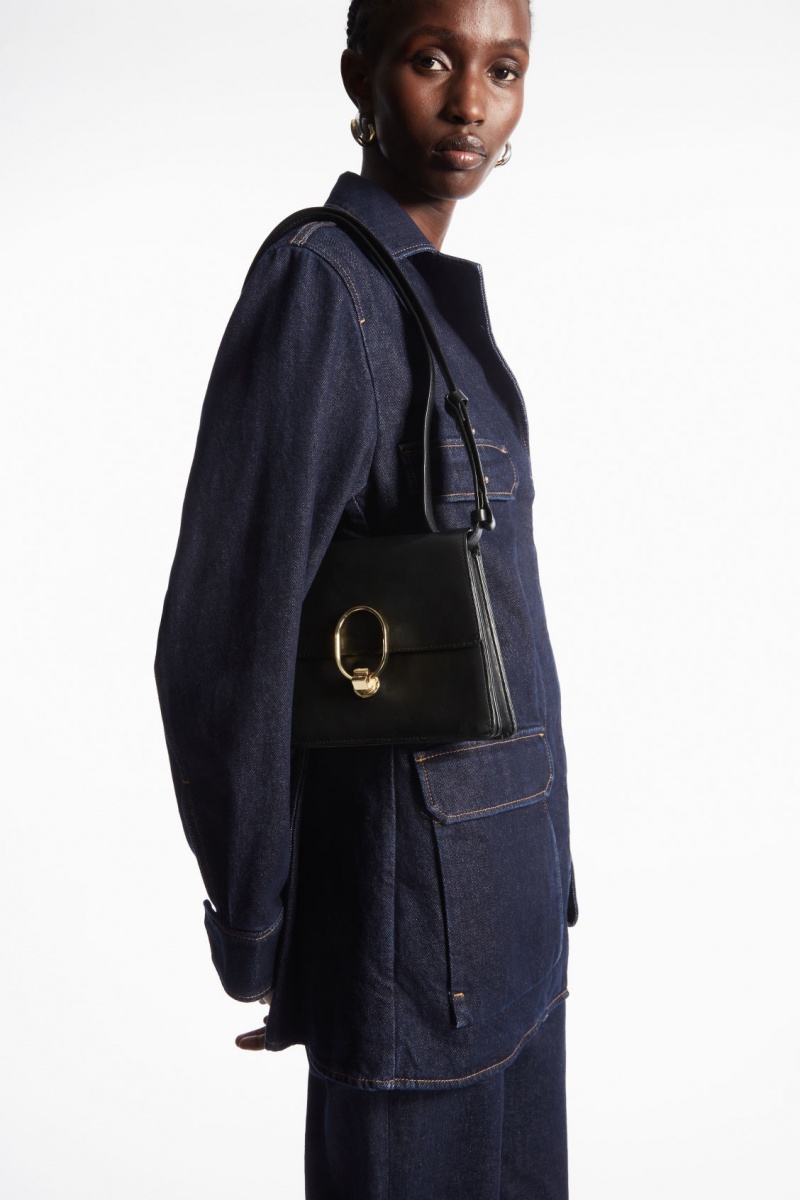Dámské Crossbody Kabelka COS Mini Clasp Crossbody Læder Černé | DNZE-56498