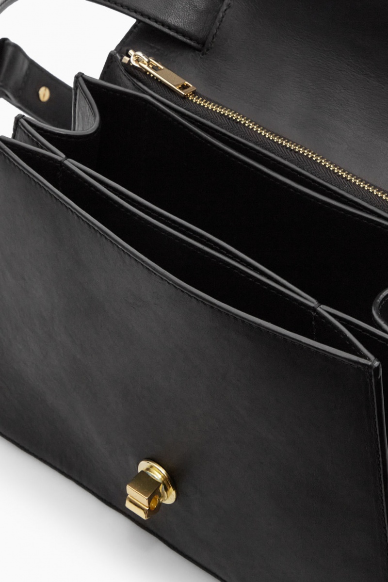 Dámské Crossbody Kabelka COS Mini Clasp Crossbody Læder Černé | DNZE-56498