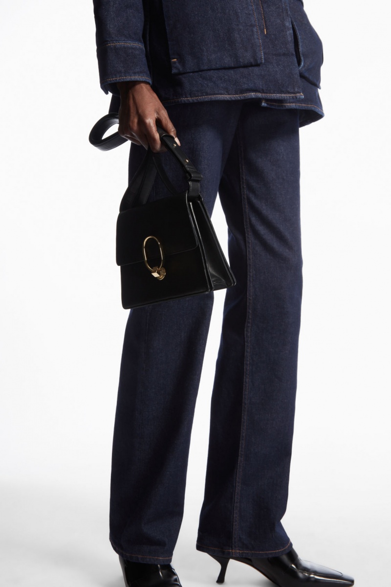 Dámské Crossbody Kabelka COS Mini Clasp Crossbody Læder Černé | DNZE-56498