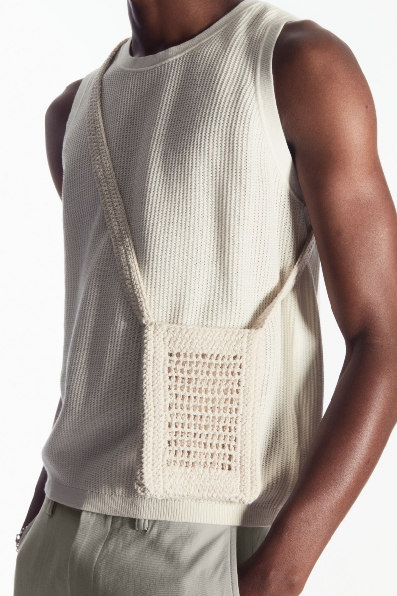 Dámské Crossbody Kabelka COS Mini Crochet Krém | PVUK-83710