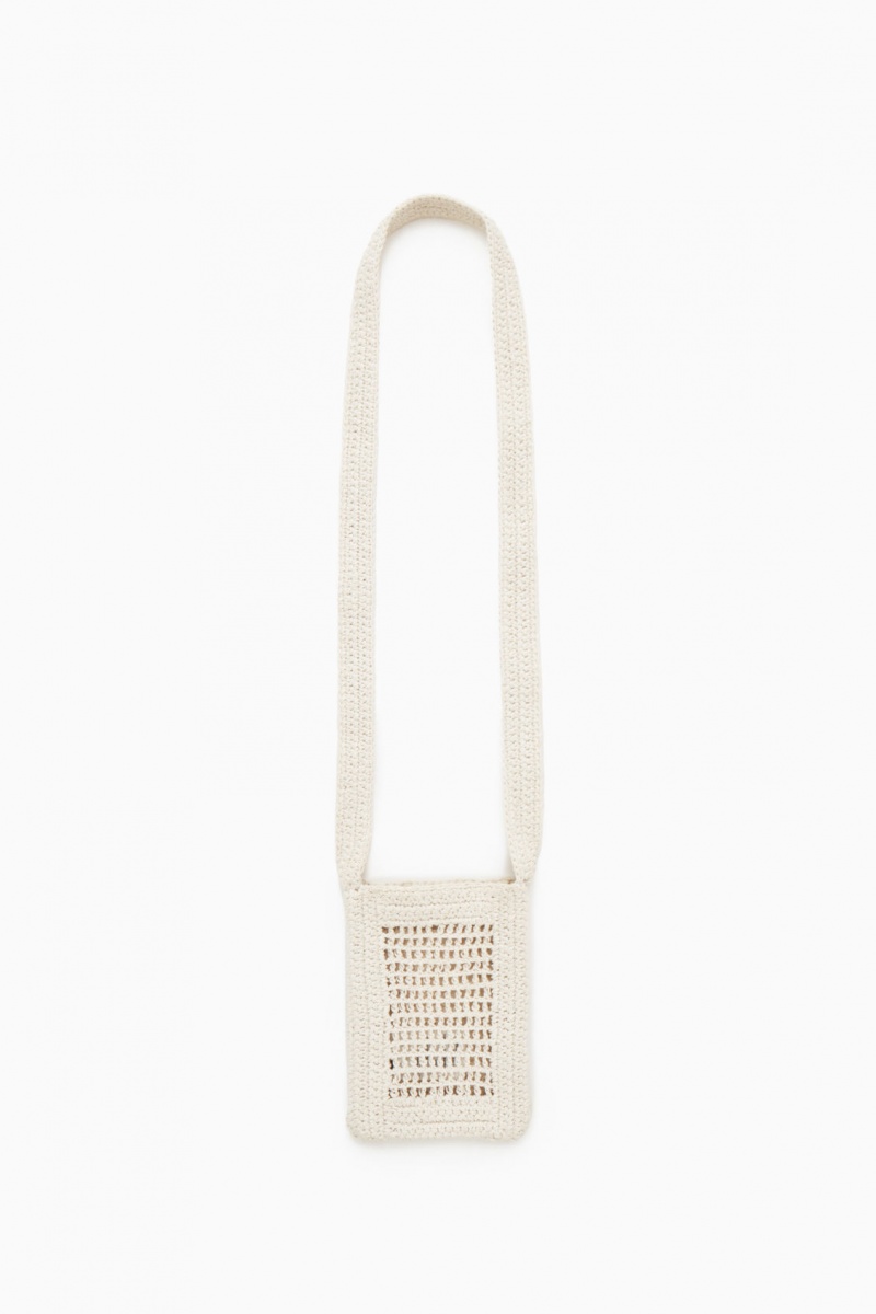 Dámské Crossbody Kabelka COS Mini Crochet Krém | PVUK-83710