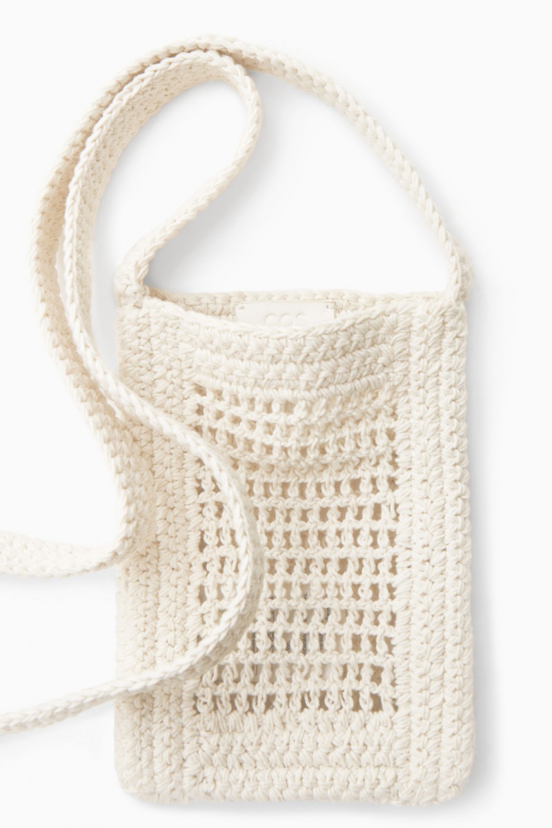 Dámské Crossbody Kabelka COS Mini Crochet Krém | PVUK-83710