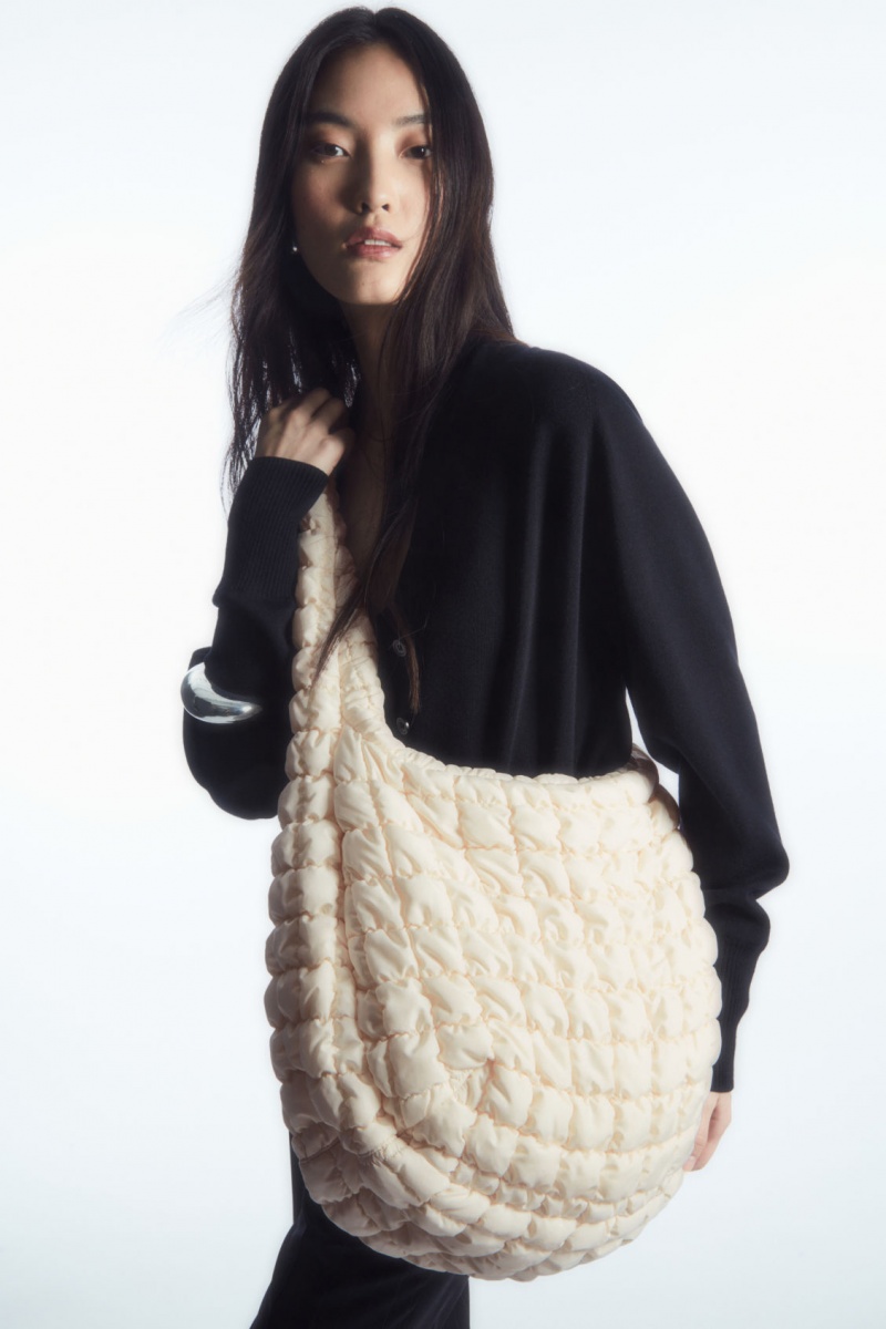 Dámské Crossbody Kabelka COS Oversized Prošívaný Bílé | QMLK-05748