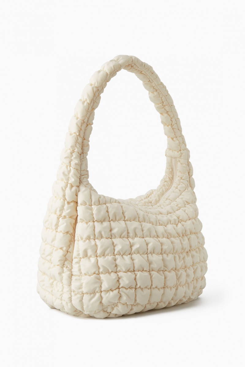Dámské Crossbody Kabelka COS Oversized Prošívaný Bílé | QMLK-05748